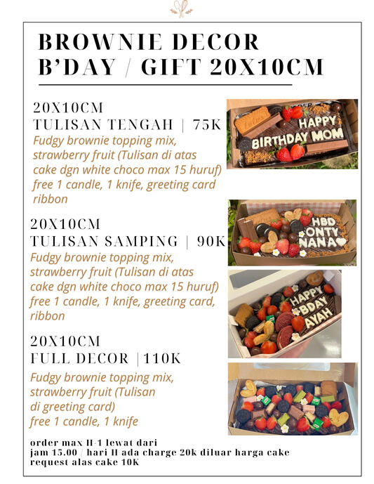 BROWNIE BDAY/GIFT 20x10