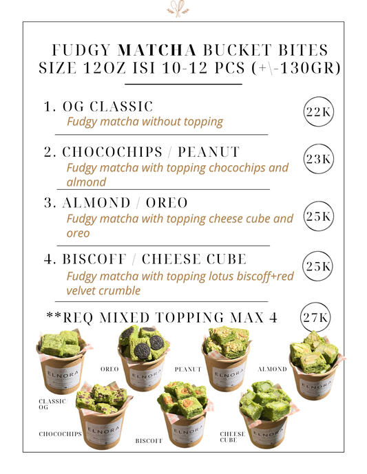 FUDGY MATCHA BUCKET BITES