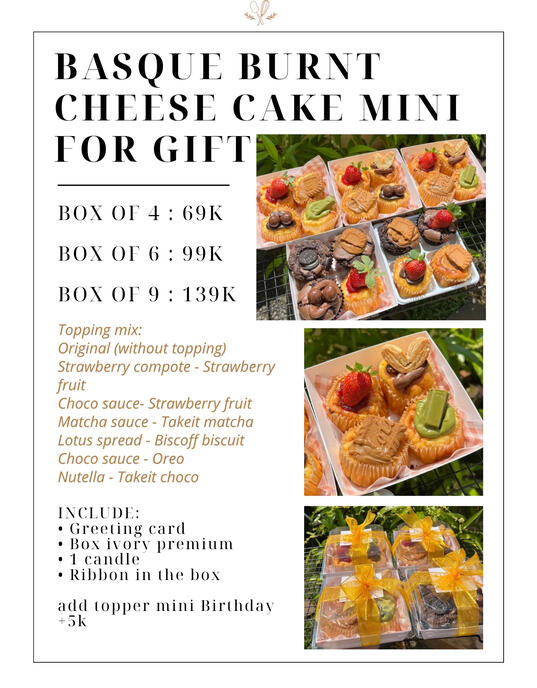 BURNT CHEESE CAKE MINI FOR GIFT/BDAY